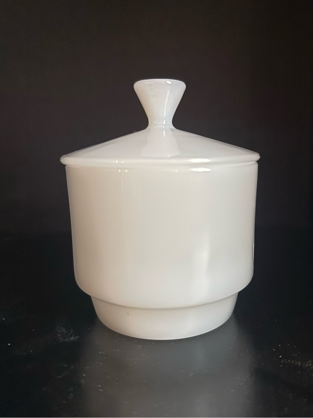 VTG Anchor Hocking Oven Ware White Milk Glass Bowl With Lid Mixing Candy Dish 4”